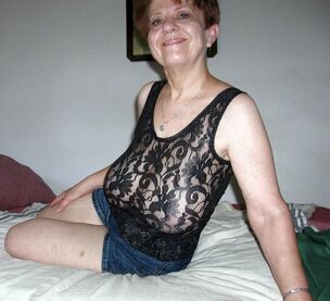 Brief haired mature merry doll with