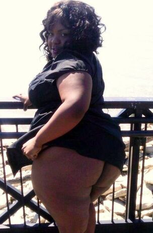Nasty ebony thick dame in a brief..